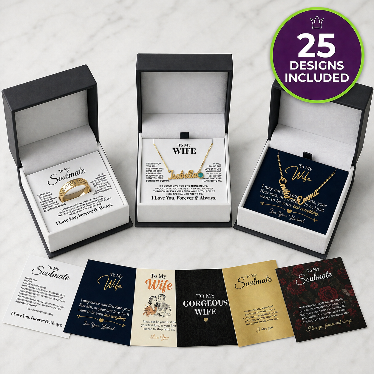 25 proven print-on-demand jewelry designs preloaded in your store