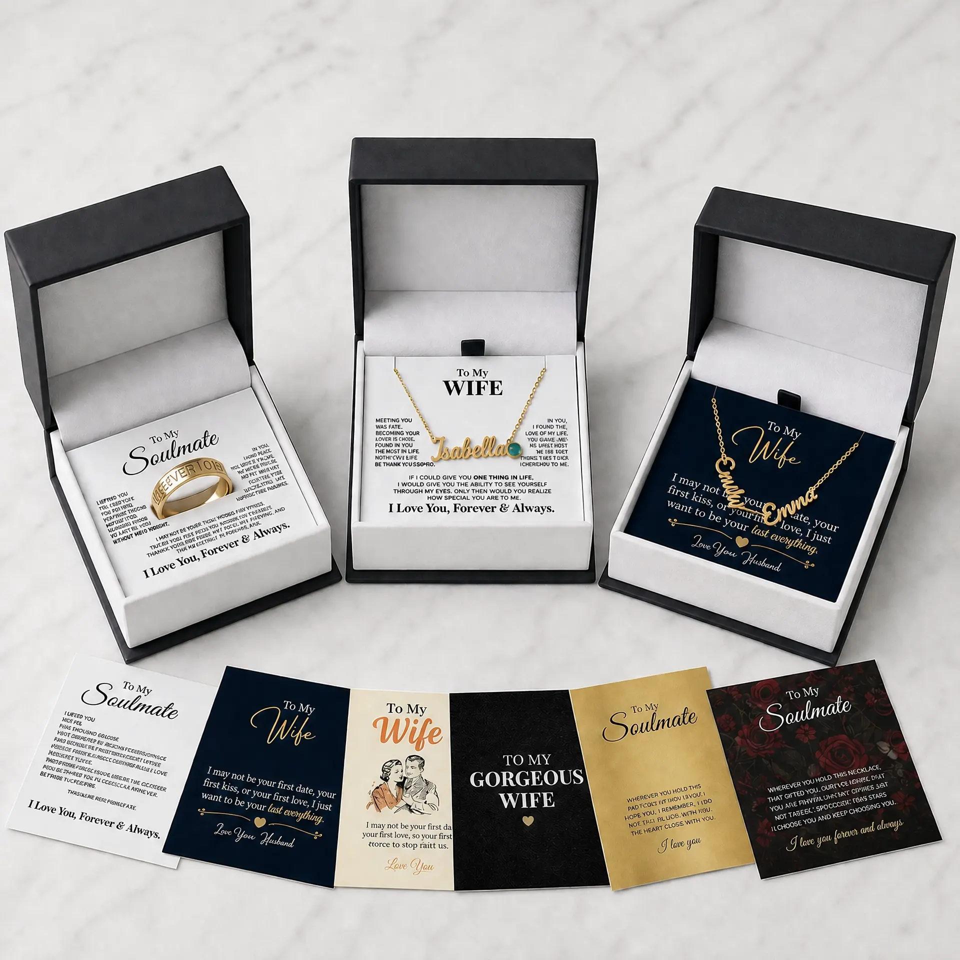 Proven print-on-demand jewelry designs and message cards preloaded in your store