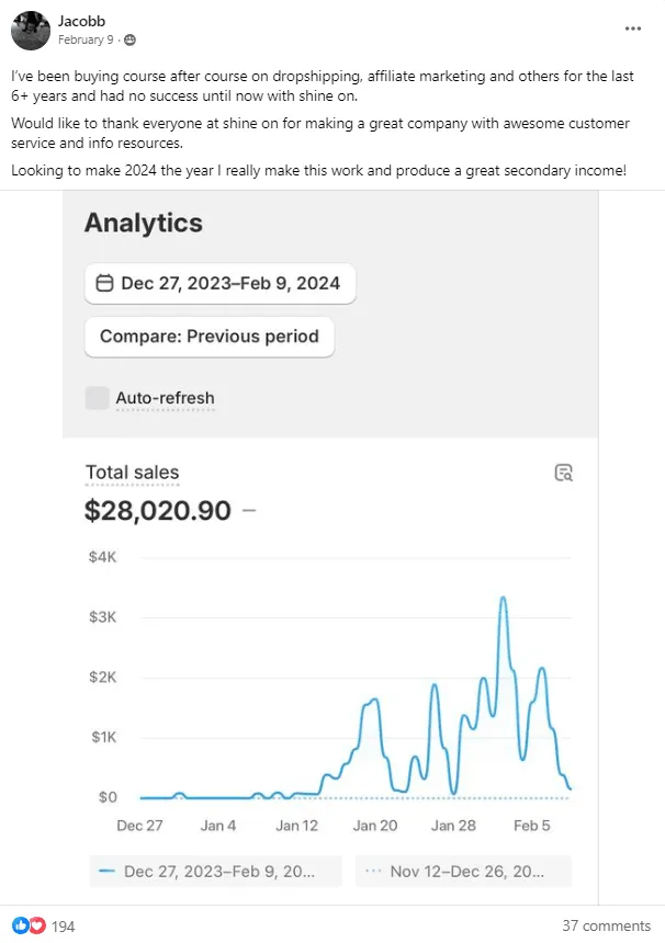 ShineOn seller review