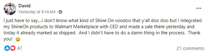 ShineOn seller review